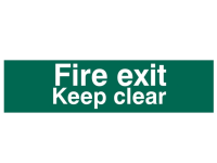 Scan Fire Exit Keep Clear text Only - PVC 200 x 50mm