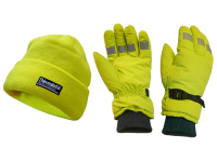 Scan Hi-Visibility Beanie Hat & Gloves Yellow