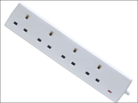 SMJ Extension Lead 240 Volt 4 Way 13A 2 Metre Neon