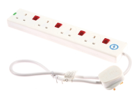 SMJ Extension Lead 240 Volt 4 Way 13A Surge Protection Switched 0.75 Metre 240V