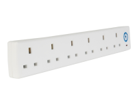 SMJ Extension Lead 240 Volt 6 Way 13A Surge Protection 2 Metre 240V