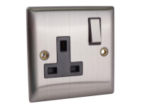SMJ Switched Socket 1-Gang 13A Brushed Steel
