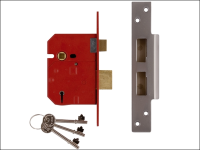 UNION 2234E 5 Lever BS Mortice Sashlock Plated Brass Finish 79.5mm 3in Box