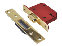 UNION StrongBOLT 2103S Polished Brass 3 Lever Mortice Deadlock 81mm 3in Visi