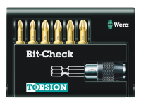 Wera Bit-Check 8055-6/TH Torsion Extra Hard Bit Set Set of 7 PZ